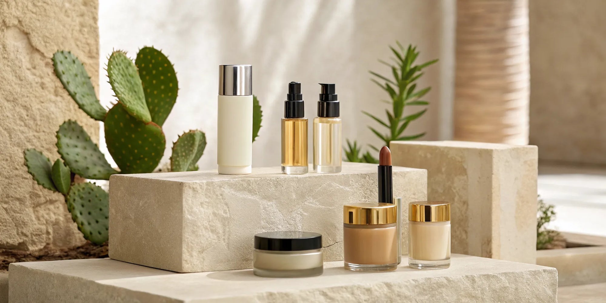 A collection of skincare and makeup from Native American woman-owned beauty brands.