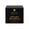 Black box with gold text featuring N8iv Beauty and Avéllaka (Butterfly) regenerative eye cream.