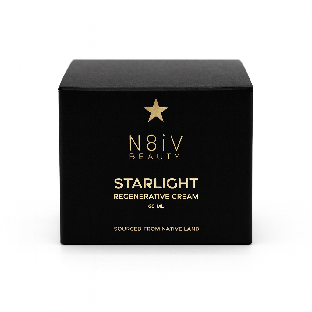 Black box of N8IV Beauty Starlight Regenerative Cream 60 ml on a white background
